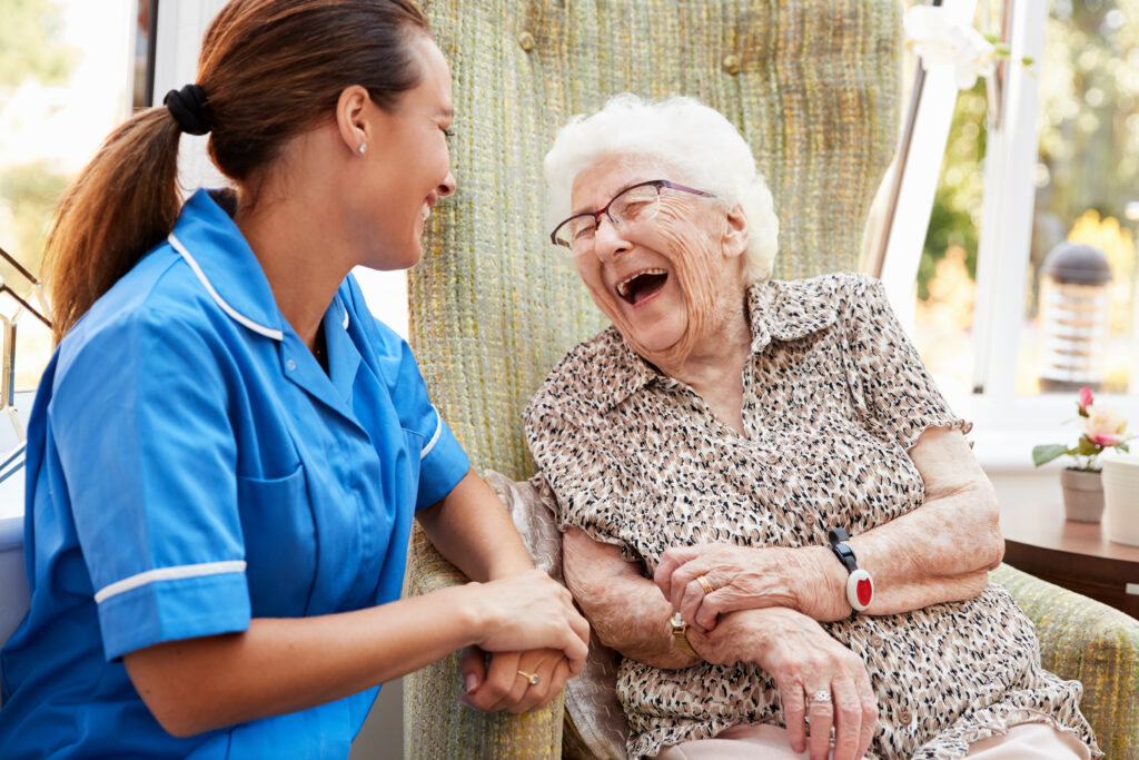 Community nurse visiting participant at home